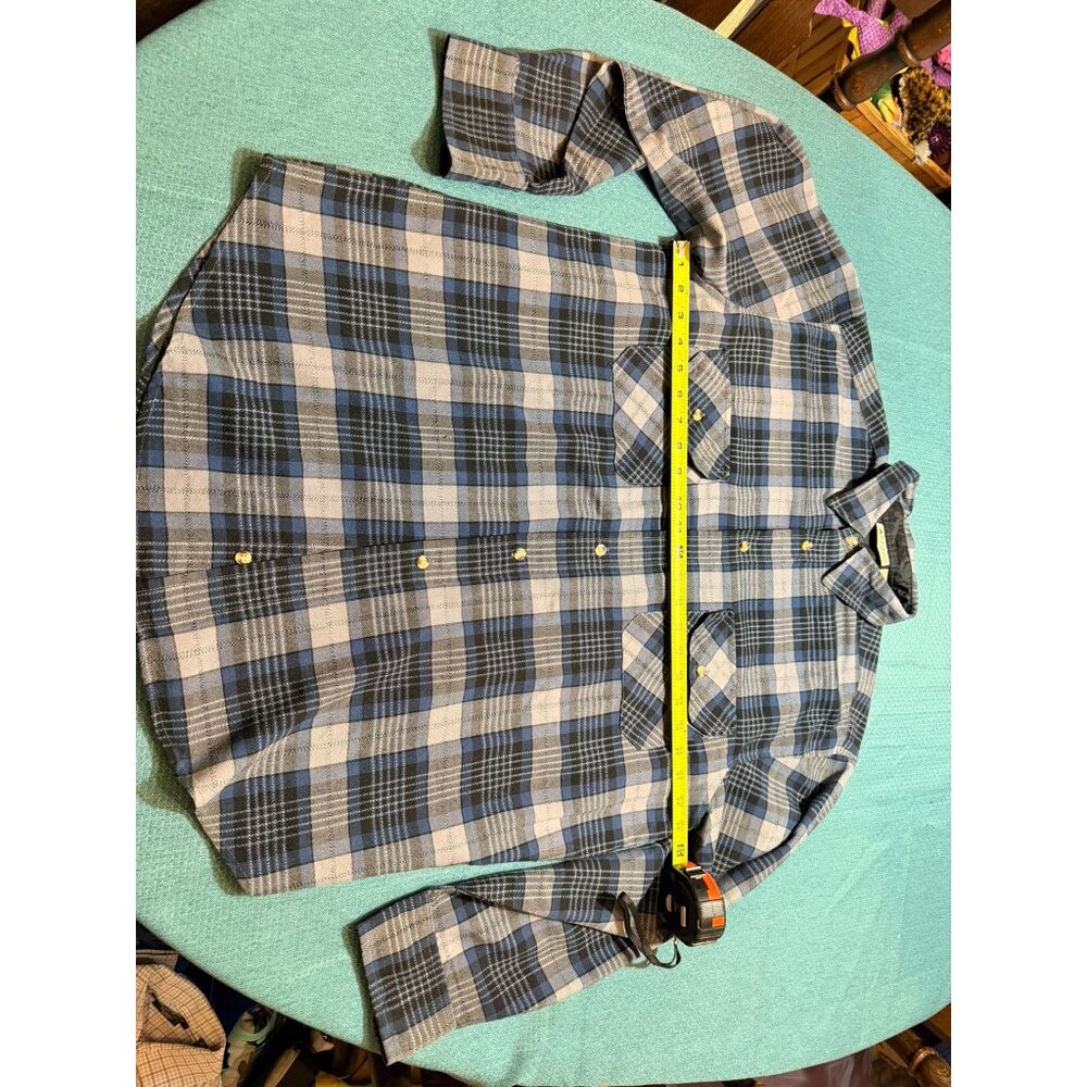 Northwest Territory Mens Large Blue & Gray Plaid Button-Up Long-Sleeve Shirt